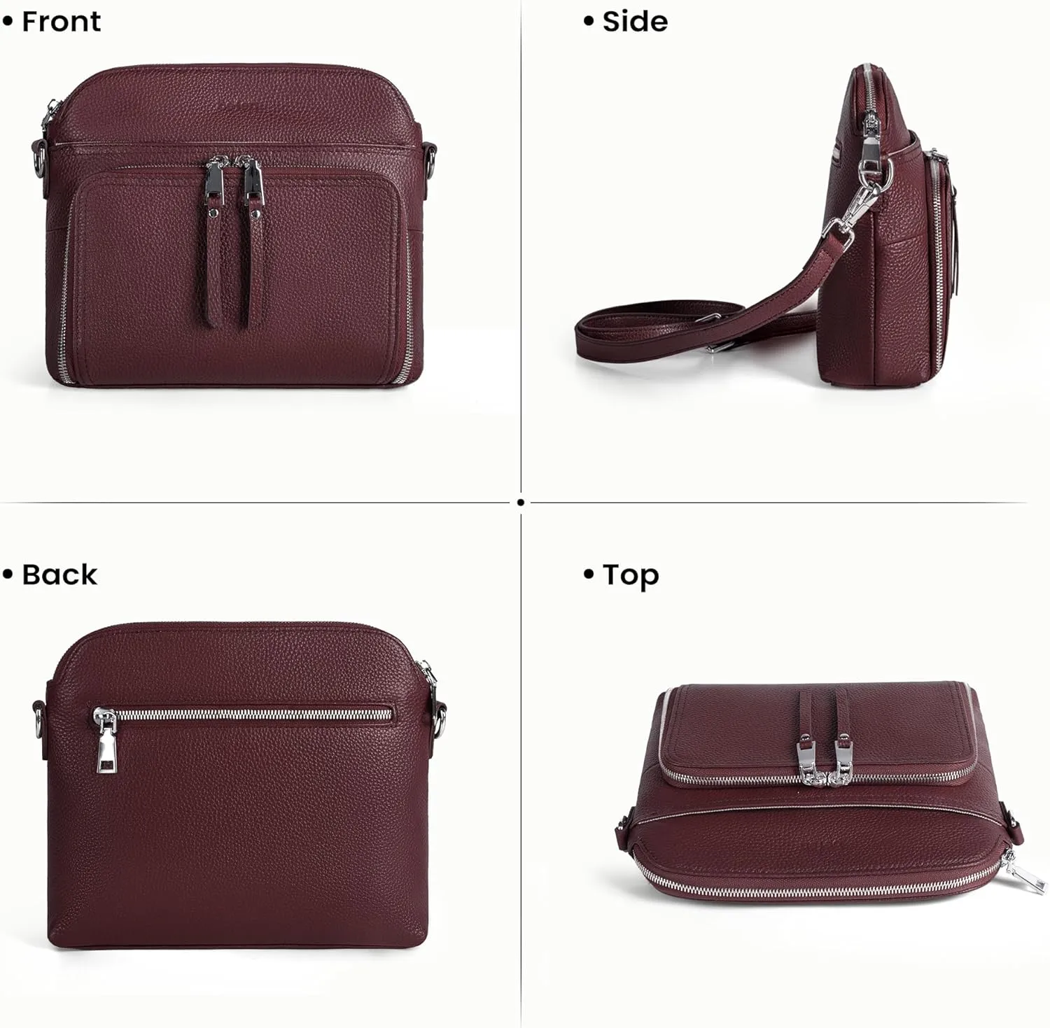 befen Genuine Leather Crossbody Purses for Women, Women's Small Crossbody Shoulder Bag with Built in RFID Wallet