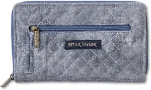 Bella Taylor Wrist Strap Wallet for Women | Multi Card Zip Around Wallet with RFID Protection and Wristlet Strap