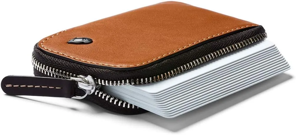 Bellroy Card Pocket (Small Leather Zipper Card Holder Wallet, Holds 4-15 Cards, Coin Pouch, Folded Note Storage)