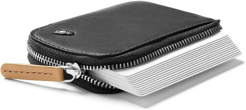 Bellroy Card Pocket (Small Leather Zipper Card Holder Wallet, Holds 4-15 Cards, Coin Pouch, Folded Note Storage)