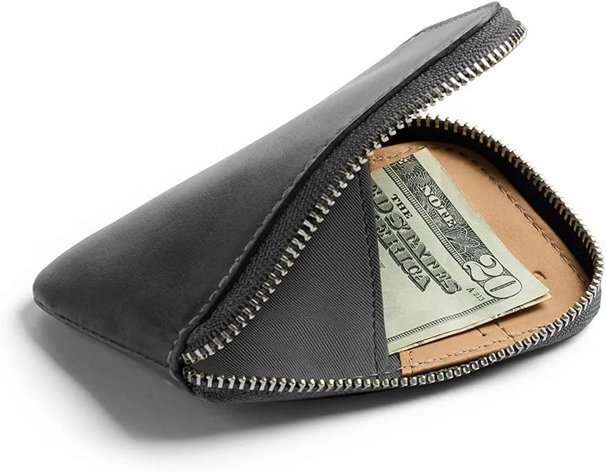 Bellroy Card Pocket (Small Leather Zipper Card Holder Wallet, Holds 4-15 Cards, Coin Pouch, Folded Note Storage)