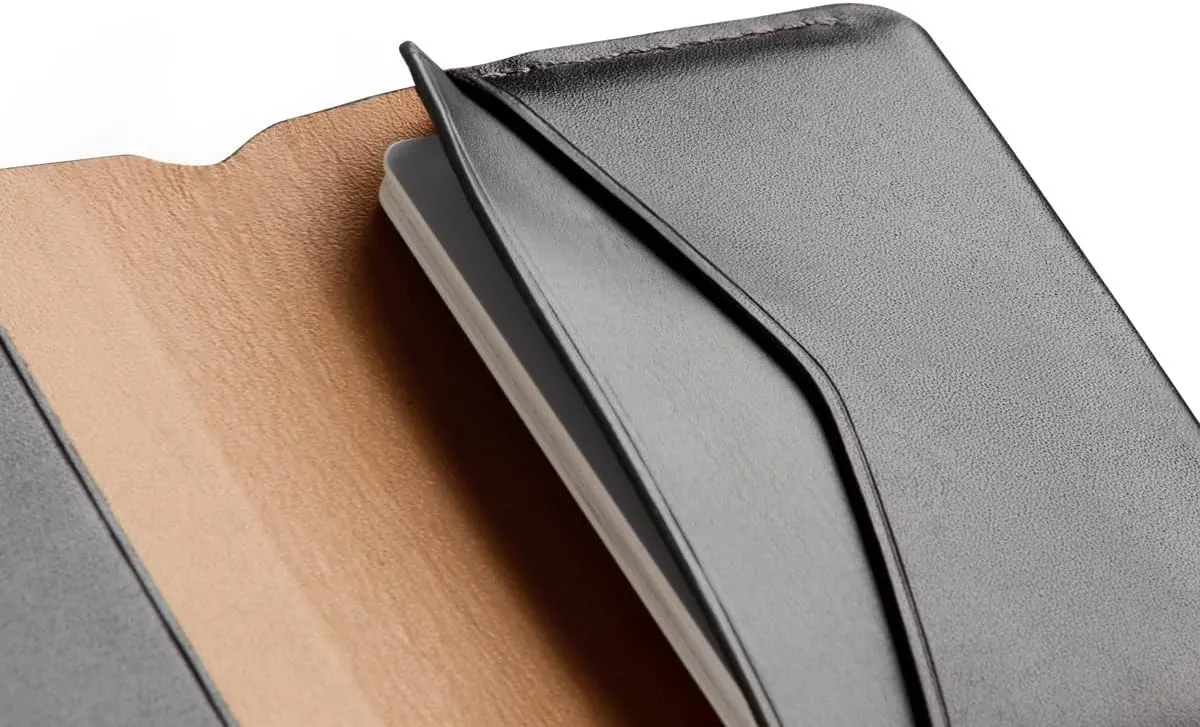 Bellroy Under Cover (slimline leather card wallet/holder with card storage, quick access slot, plus space for folded bills) - Black