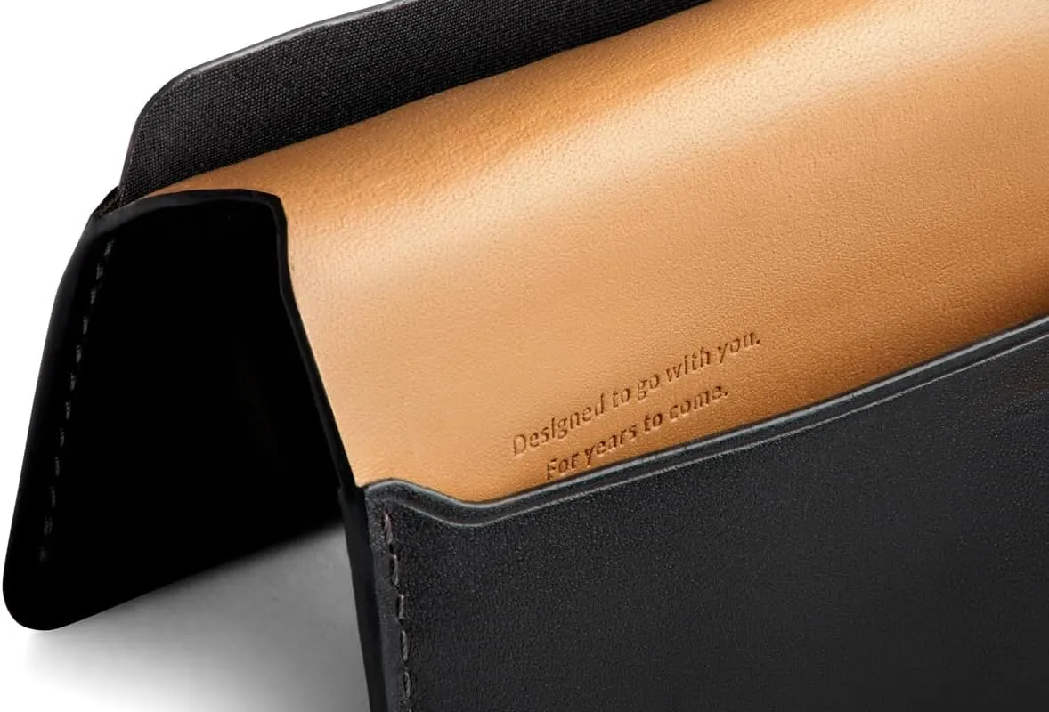 Bellroy Under Cover (slimline leather card wallet/holder with card storage, quick access slot, plus space for folded bills) - Black