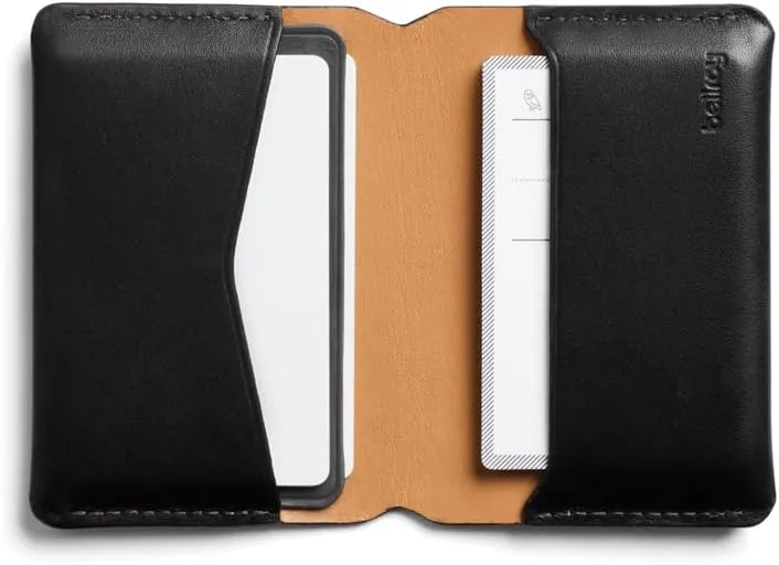 Bellroy Under Cover (slimline leather card wallet/holder with card storage, quick access slot, plus space for folded bills) - Black