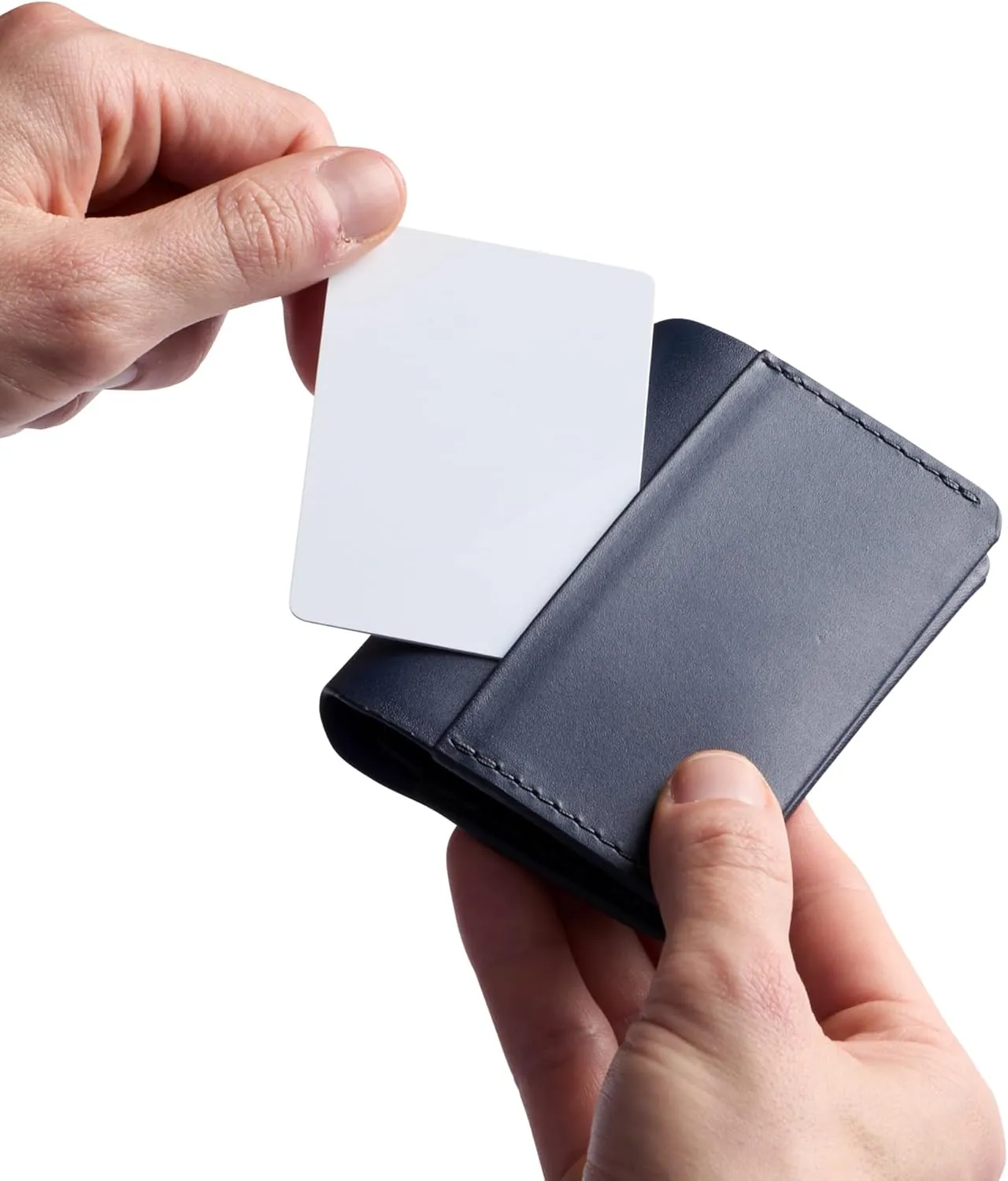 Bellroy Under Cover (slimline leather card wallet/holder with card storage, quick access slot, plus space for folded bills) - Navy