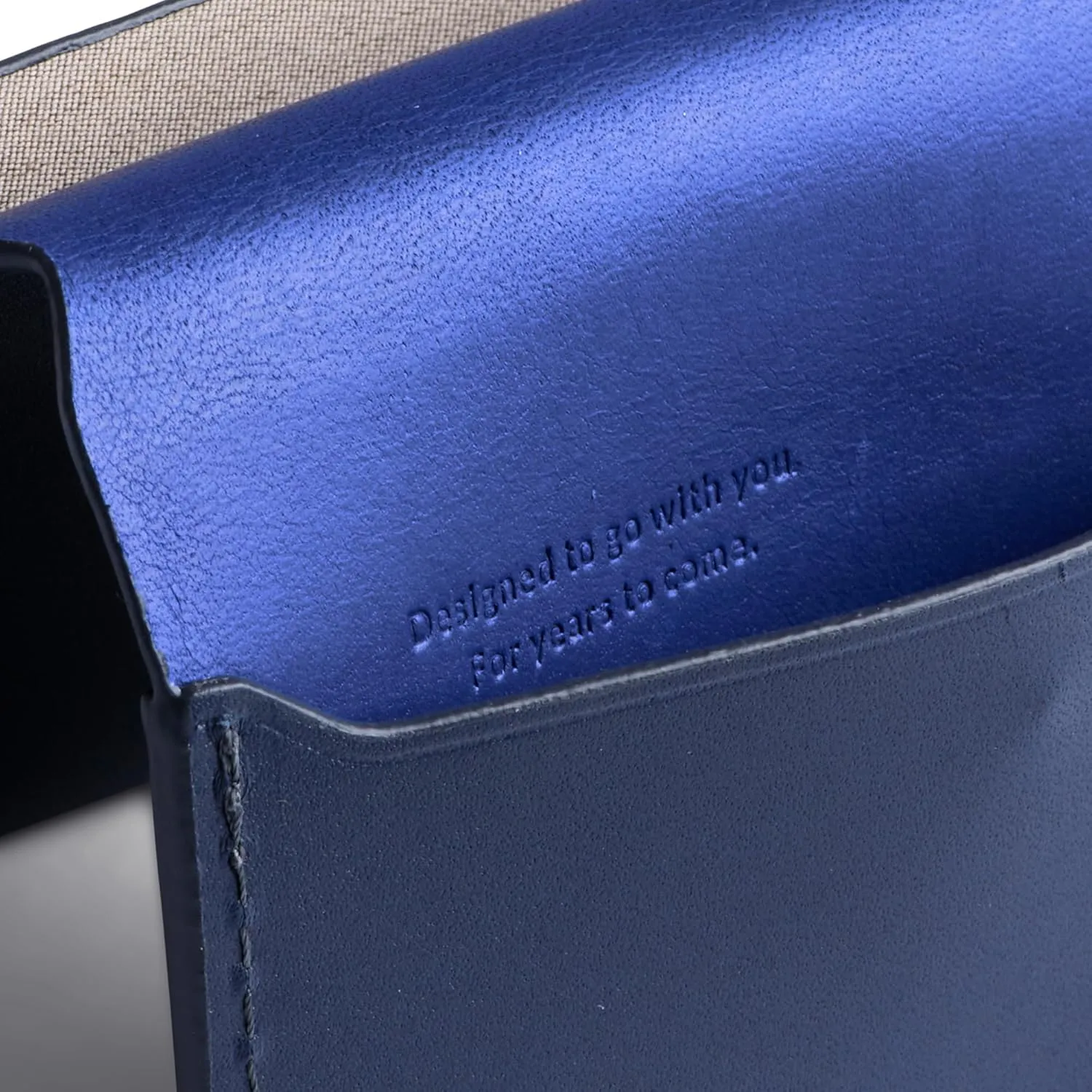 Bellroy Under Cover (slimline leather card wallet/holder with card storage, quick access slot, plus space for folded bills) - Navy
