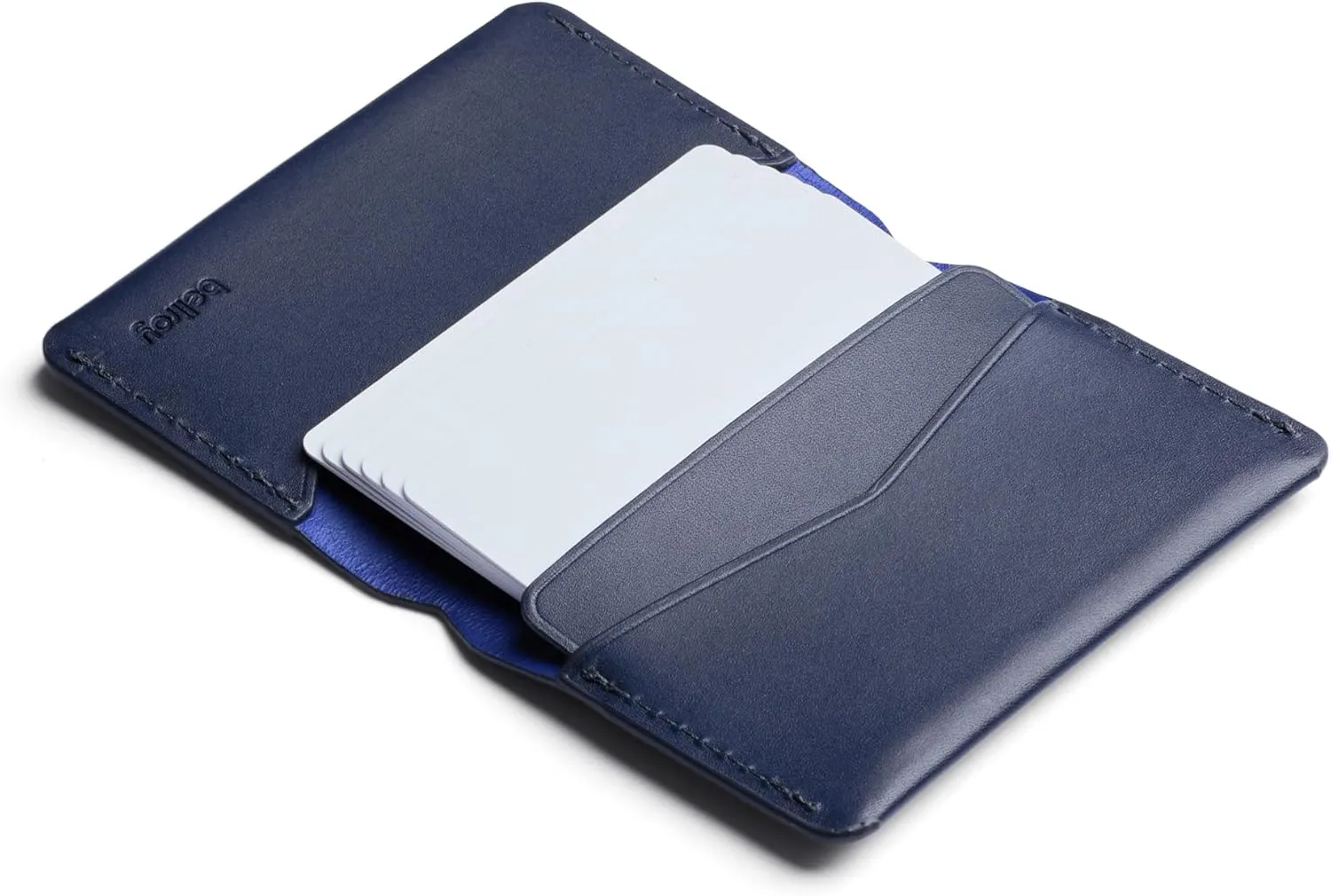 Bellroy Under Cover (slimline leather card wallet/holder with card storage, quick access slot, plus space for folded bills) - Navy
