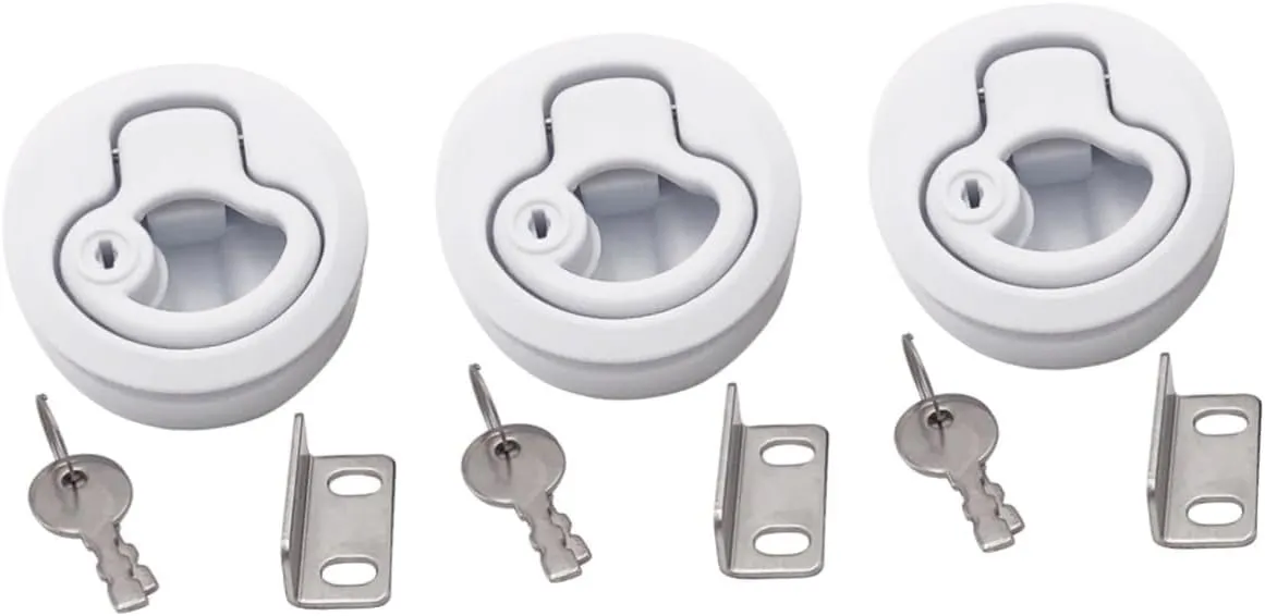 BESPORTBLE 3pcs Flush Pull Latch Lift Handle Marine Key Door Lock Boat Locking Latch Door Locks Boat Deck Latches
