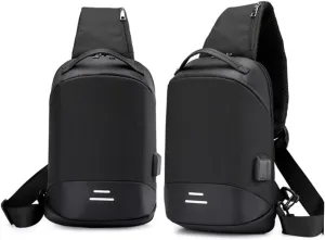 BESPORTBLE Charging Shoulder Bag for Men Oxford Fabric Chest Bag for Outdoor Adventures