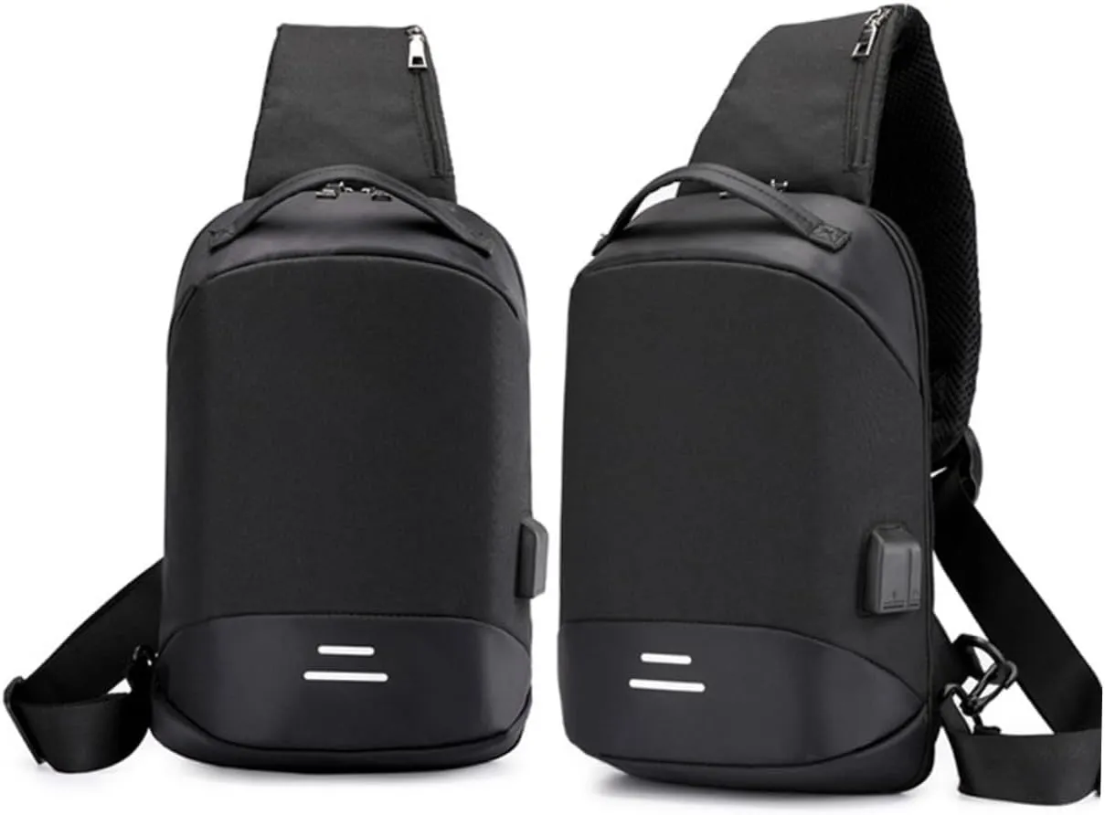 BESPORTBLE Charging Shoulder Bag for Men Oxford Fabric Chest Bag for Outdoor Adventures