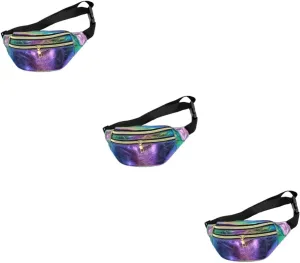 BESPORTBLE Pcs Running Fanny Pack Duffle Bag for Women Travelers Holographic Chest Pack Adjustable Waistband Shiny Wasit Bag Crossbody Fanny