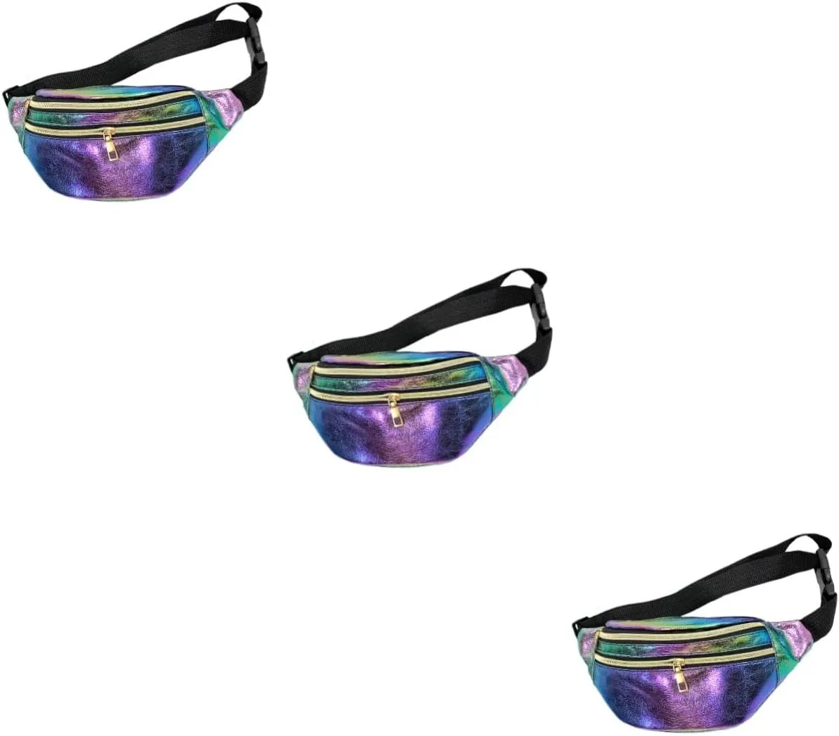 BESPORTBLE Pcs Running Fanny Pack Duffle Bag for Women Travelers Holographic Chest Pack Adjustable Waistband Shiny Wasit Bag Crossbody Fanny