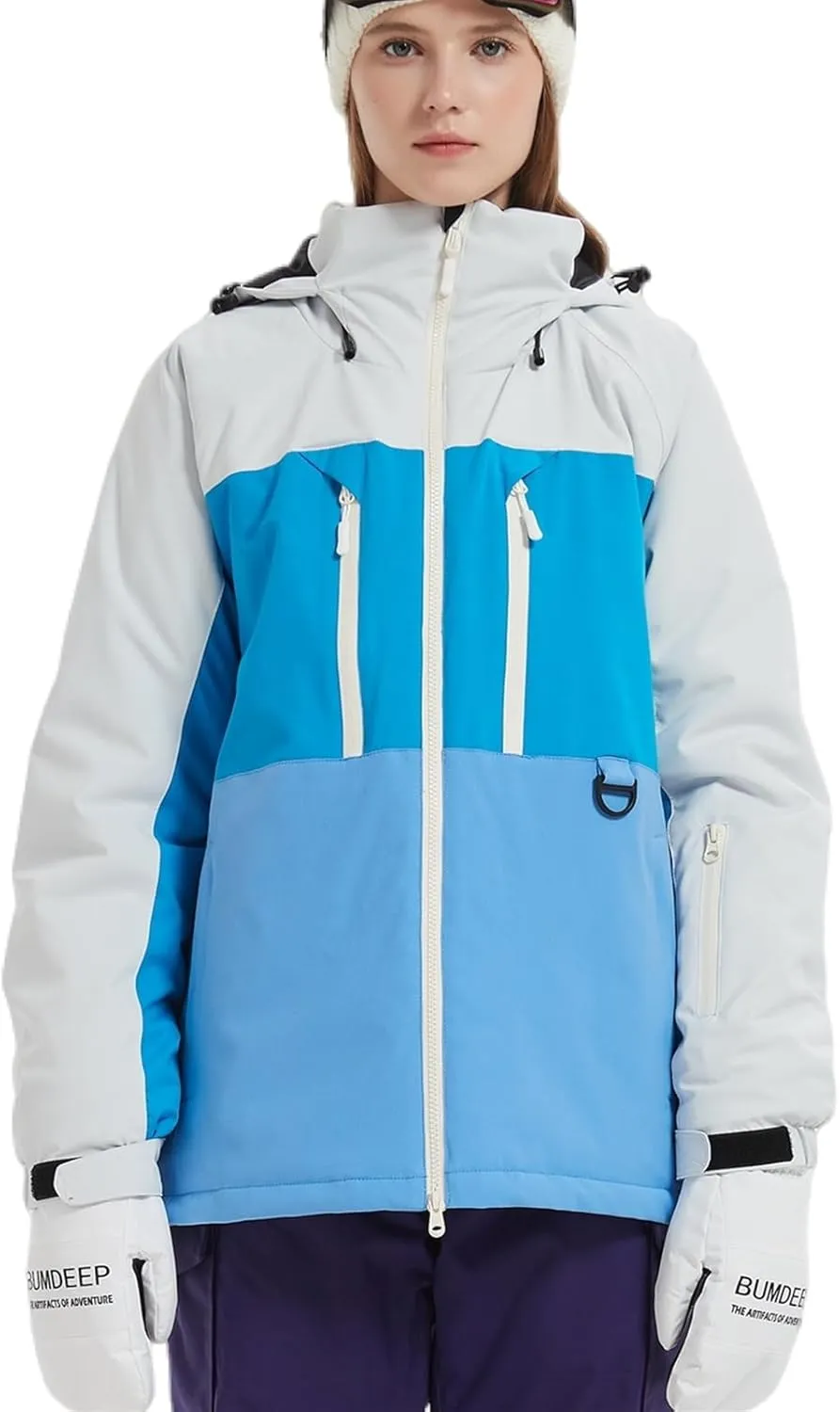 BGX Bluemagic Women's and Men's Waterproof Ski Jacket Warm Winter Snow Coat Mountain Windbreaker Hooded Raincoat Jacket
