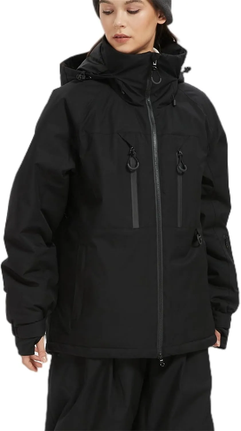 BGX Bluemagic Women's and Men's Waterproof Ski Jacket Warm Winter Snow Coat Mountain Windbreaker Hooded Raincoat Jacket