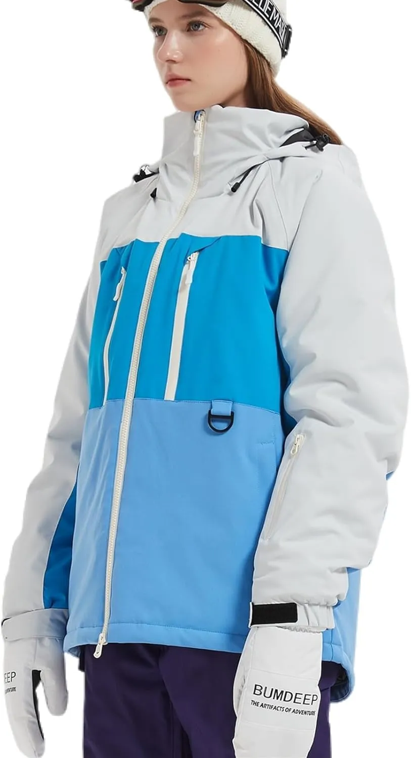 BGX Bluemagic Women's and Men's Waterproof Ski Jacket Warm Winter Snow Coat Mountain Windbreaker Hooded Raincoat Jacket