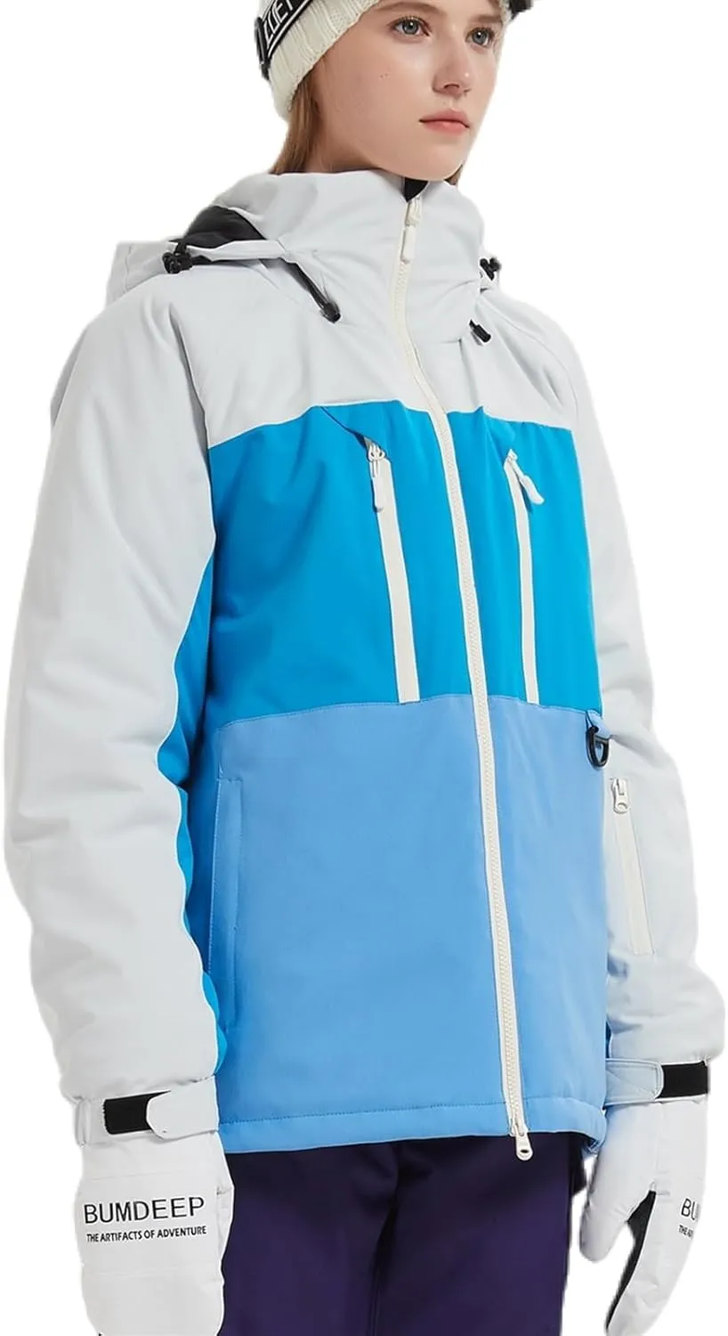 BGX Bluemagic Women's and Men's Waterproof Ski Jacket Warm Winter Snow Coat Mountain Windbreaker Hooded Raincoat Jacket