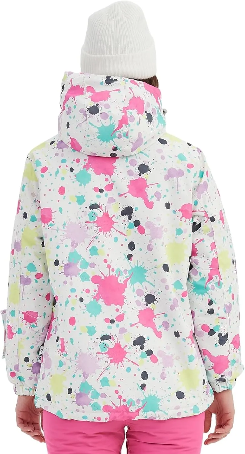 BGX Bluemagic Women's Ski Suit Windproof Waterproof Snowboard Colorful Printed Ski Snow Winter Jacket