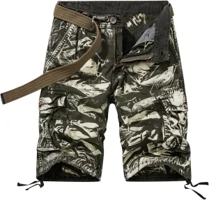 Big and Tall Cargo Shorts Men 2023 Vintage Fashion Multi Pockets Cargo Shorts Summer Outdoor Tooling Shorts