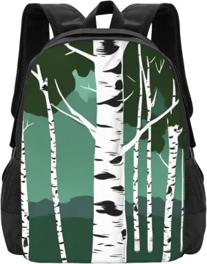 Birch Trees Print Personal Item Travel Bag,Perfect Travel Backpack Carry On Flight Approved Laptop Backpack