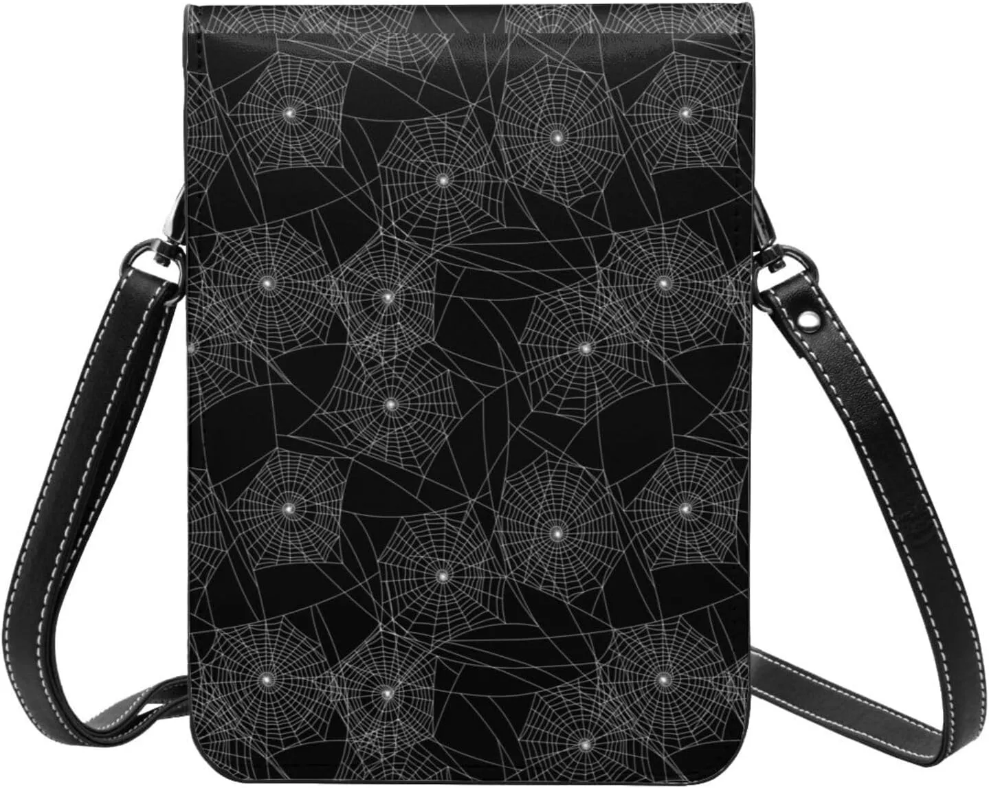Black and White Cow Print Leather Crossbody Cell Phone Purse Small Wallet Bags Adjustable Phone Bag for Women