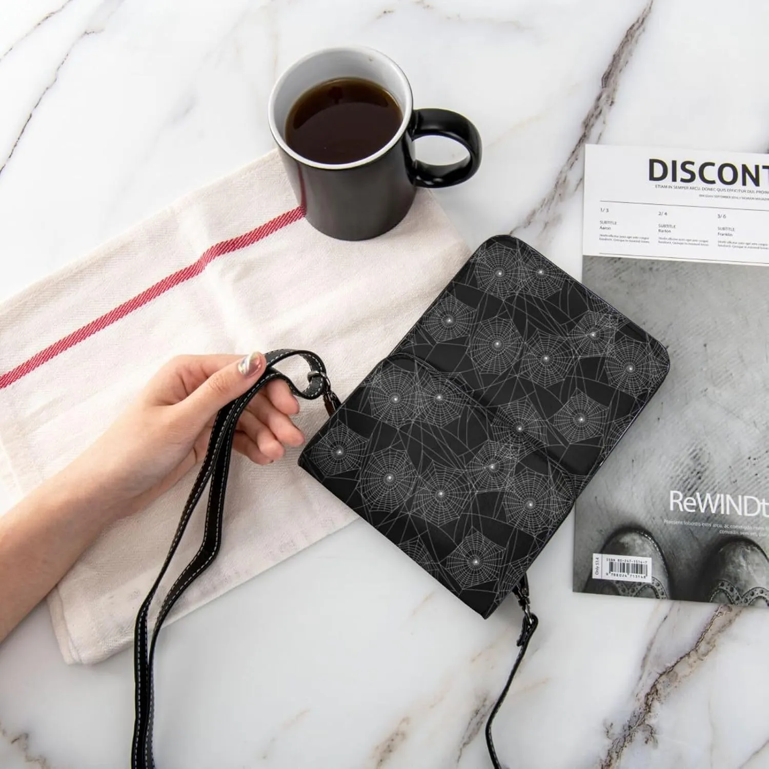 Black and White Cow Print Leather Crossbody Cell Phone Purse Small Wallet Bags Adjustable Phone Bag for Women