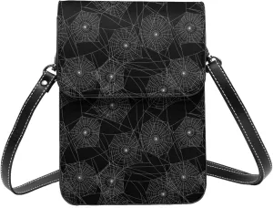 Black and White Cow Print Leather Crossbody Cell Phone Purse Small Wallet Bags Adjustable Phone Bag for Women