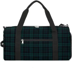 Black Watch Tartan Pattern Portable Large Capacity Fully Printed Fitness Bag Unisex