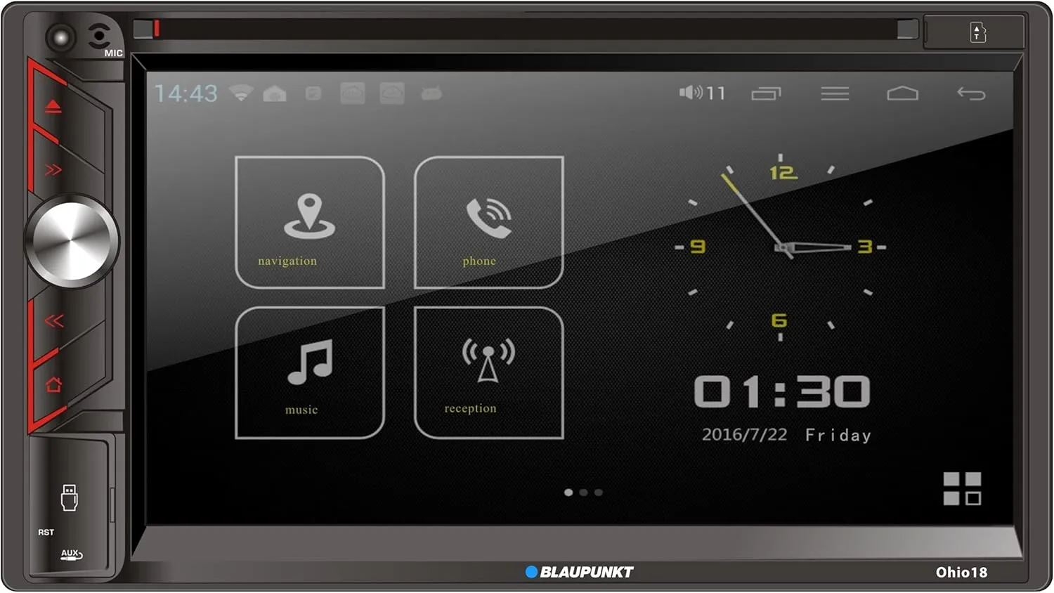 BLAUPUNKT Ohio18 Double Din Car Stereo in-Dash 6.9-Inch Touchscreen Multimedia DVD/CD Receiver with Bluetooth