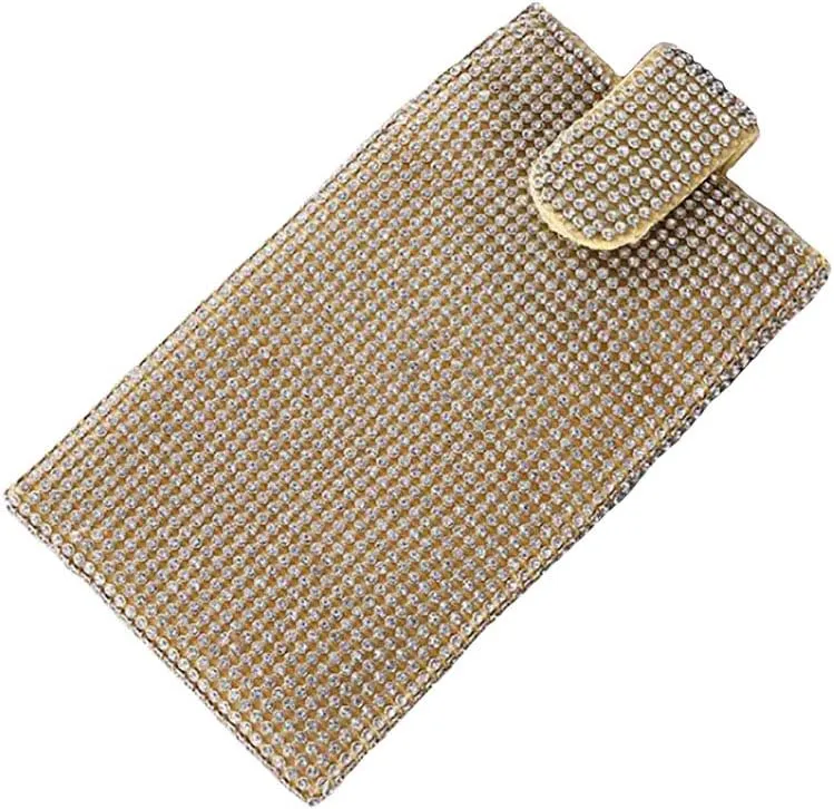 Bling Rhinestone Evening Handbag Cell Phone Purse Wallet Clutch Crossbody Bag