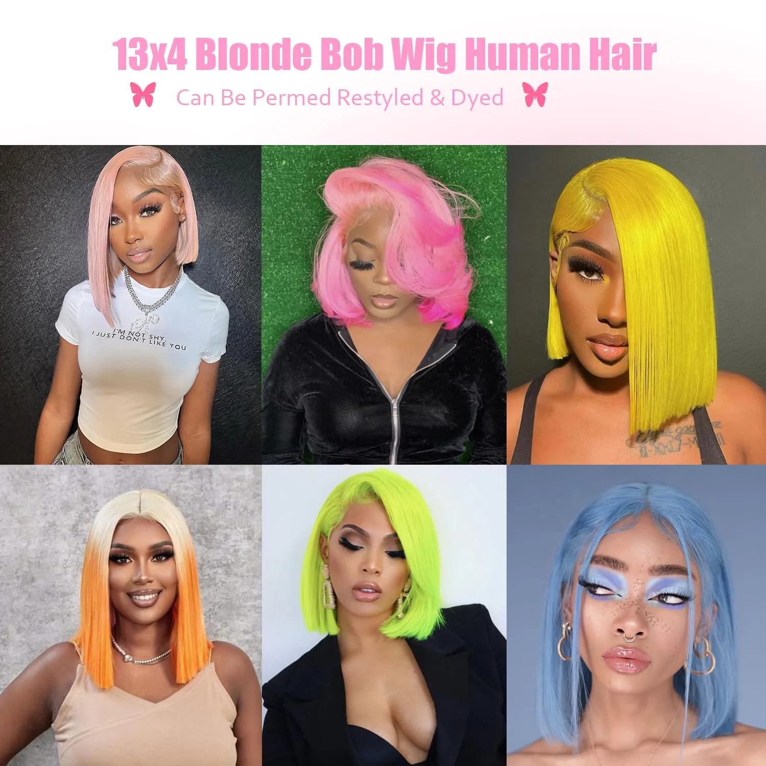 Blonde Bob Wig Human Hair 13X4 HD Transparent 613 Lace Front Wig Human Hair 180% Density Frontal Wigs Pre Plucked With Natural Baby Hair 613 Blonde Short Bob Wigs For Women (10 inches)