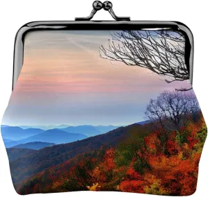 Blue Ridge Mountains print Coin Purse with Kiss Lock Buckle Small Change Purse Card Holder Coin Pouch for Women