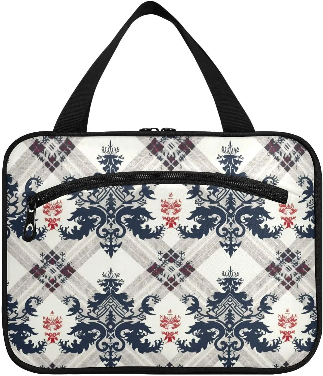 Bohemian Black Pastel hanging travel bag with hook, designer foldable travel bag toiletry for travel must haves hotel porta cosmeticos mujer para cartera