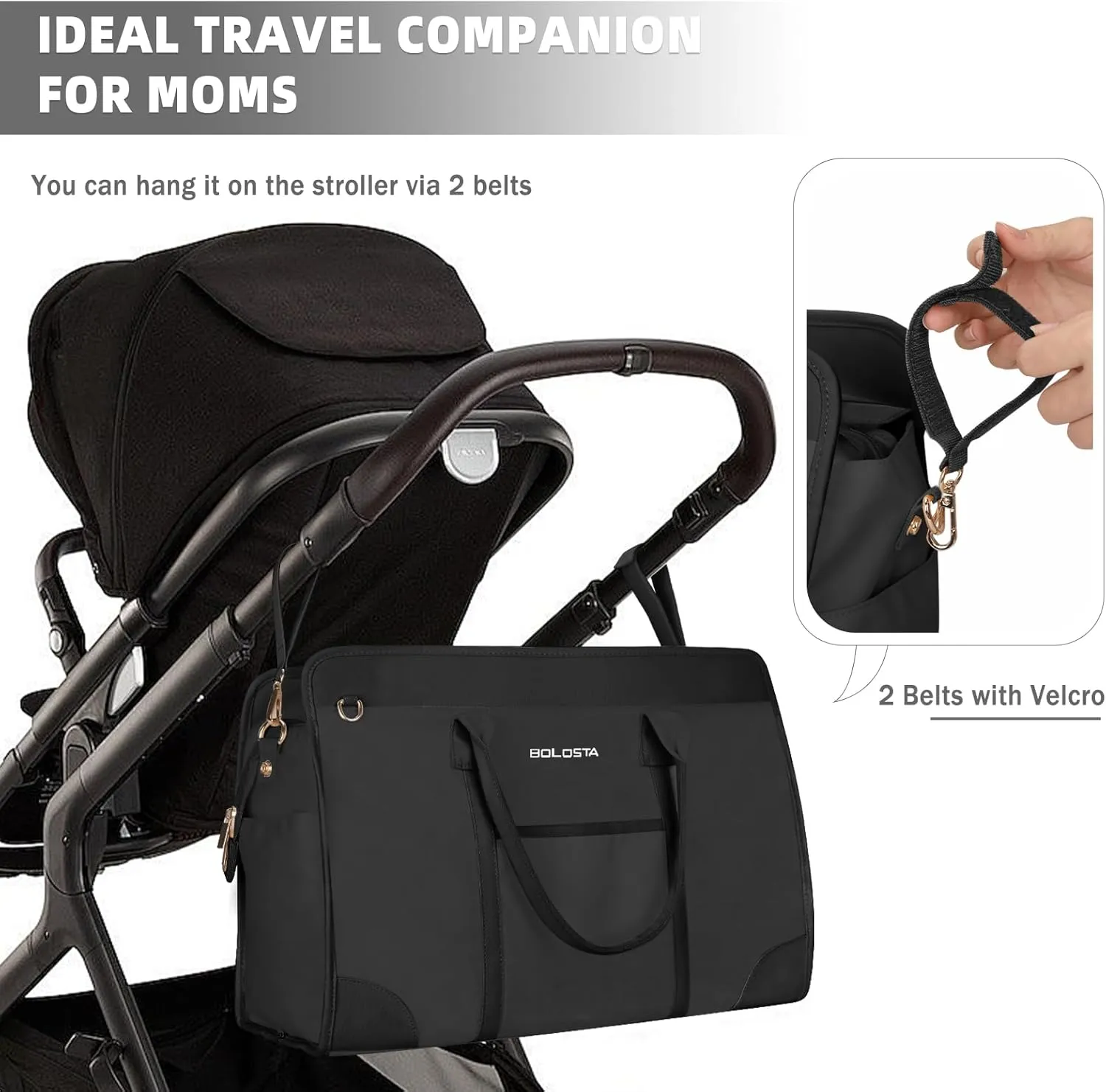 BOLOSTA Diaper Bag Tote for Women Diaper Bag with Changing Pad Hospital bag for labor and delivery Travel Maternity Bag