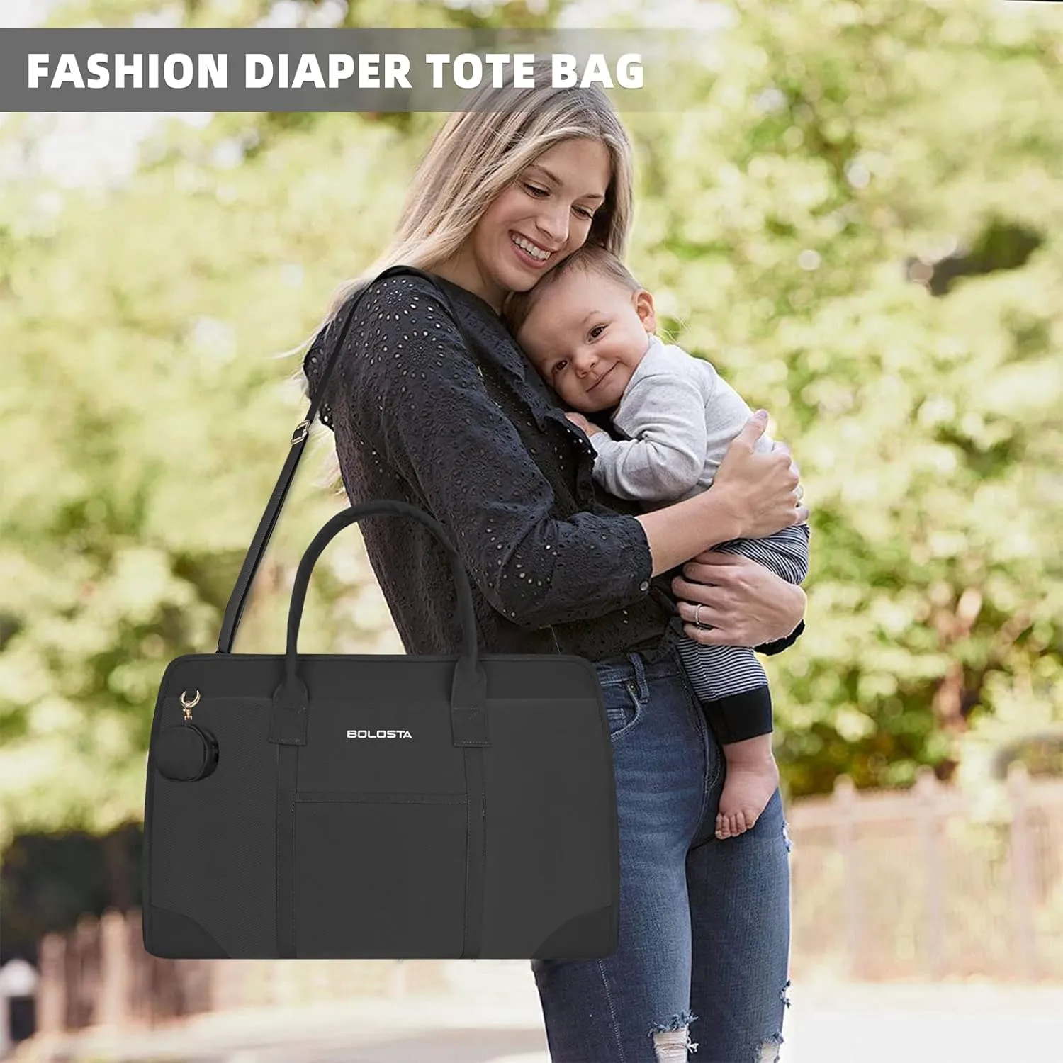 BOLOSTA Diaper Bag Tote for Women Diaper Bag with Changing Pad Hospital bag for labor and delivery Travel Maternity Bag