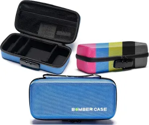 BOMBER CASE - Elite Series - Odor-Proof Lock Box with Customizable Interior - Durable, Flexible, and Secure - 9.5" x 4" x 3.5" - Blue