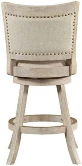 Boraam Melrose 24" Swivel Stool, Ivory Wire-Brush