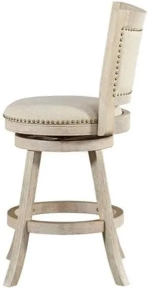 Boraam Melrose 24" Swivel Stool, Ivory Wire-Brush