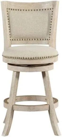 Boraam Melrose 24" Swivel Stool, Ivory Wire-Brush