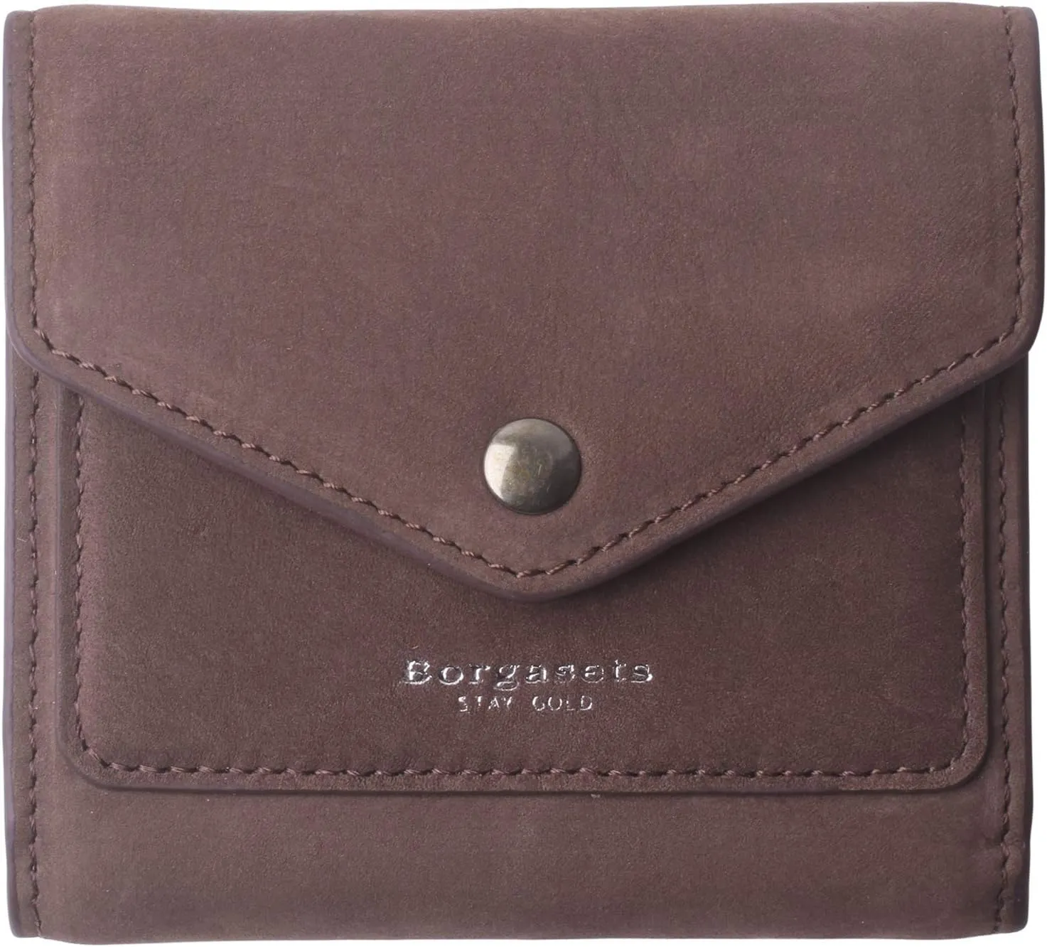 Borgasets Small Wallet for Women Genuine Leather RFID Blocking Card Holder Organizer Pocket Compact Bifold Ladies Mini Purse