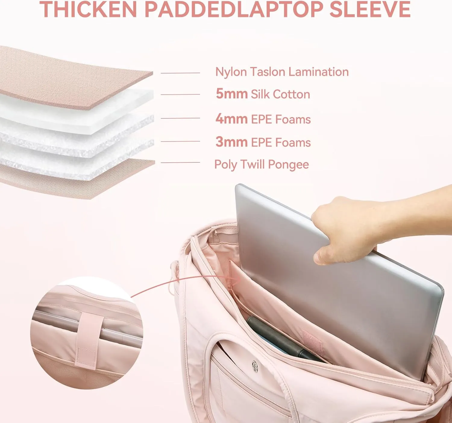 BOSTANTEN Puffer Tote Bag for Women Travel Tote Bag with Trolley Sleeve Lightweight Quilted Laptop Nurse Bag with Zipper