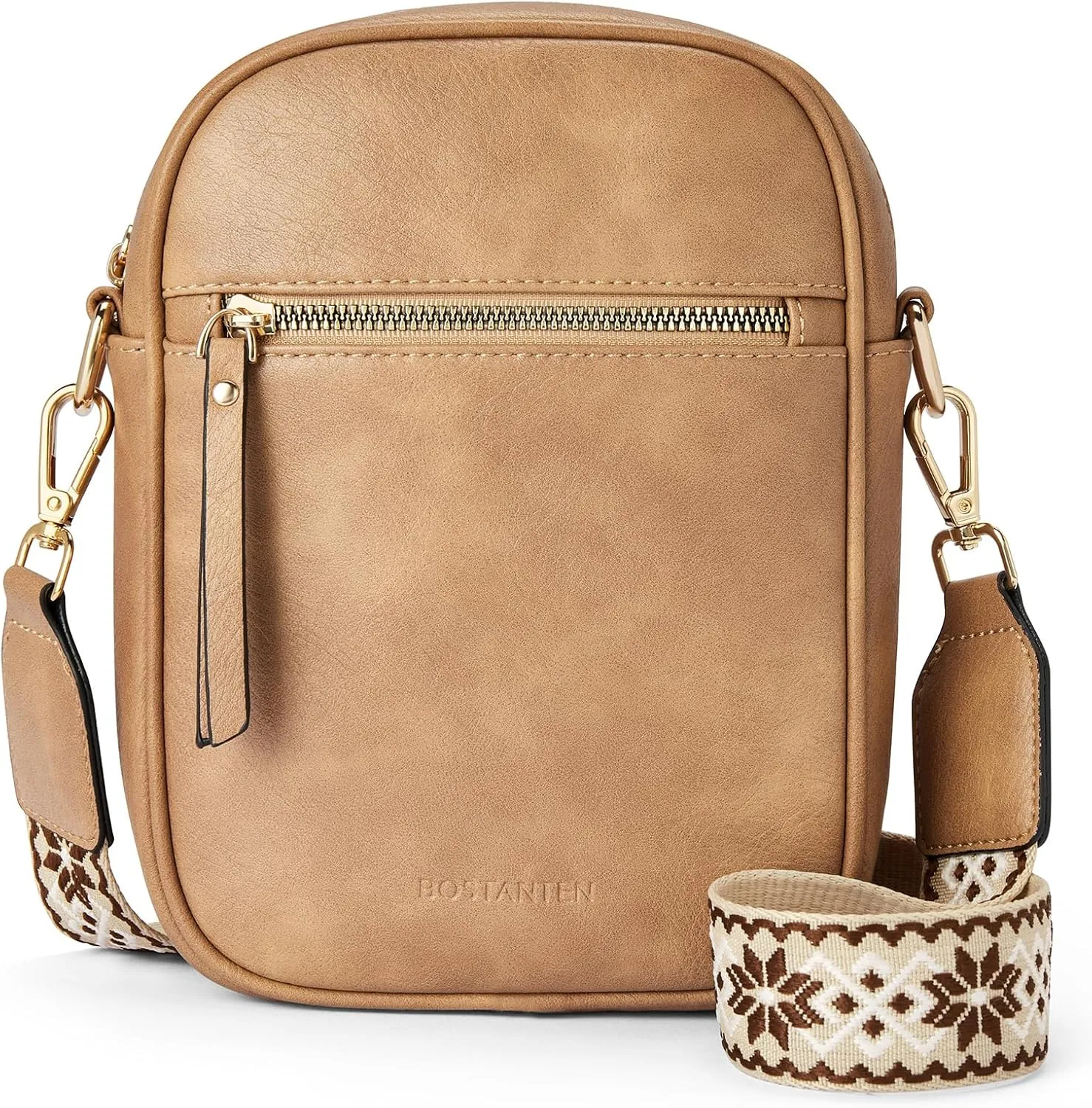 BOSTANTEN Small Crossbody Bags for Women Designer Zip Cell Phone Purse Shoulder Handbags Wallet with Card Slots