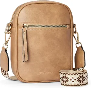 BOSTANTEN Small Crossbody Bags for Women Designer Zip Cell Phone Purse Shoulder Handbags Wallet with Card Slots