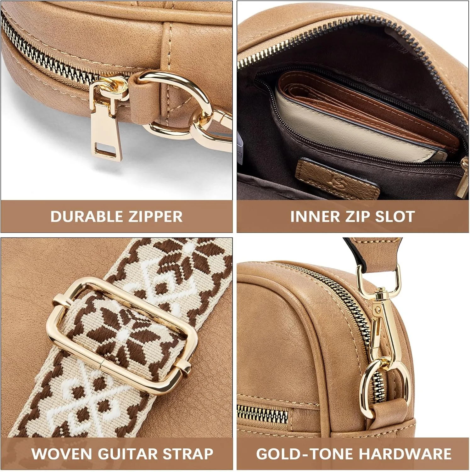 BOSTANTEN Small Crossbody Bags for Women Designer Zip Cell Phone Purse Shoulder Handbags Wallet with Card Slots