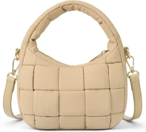 BOSTANTEN Small Puffer Crossbody Bags for Women Trendy Mini Purse Puffy Handbag with Adjustable Strap