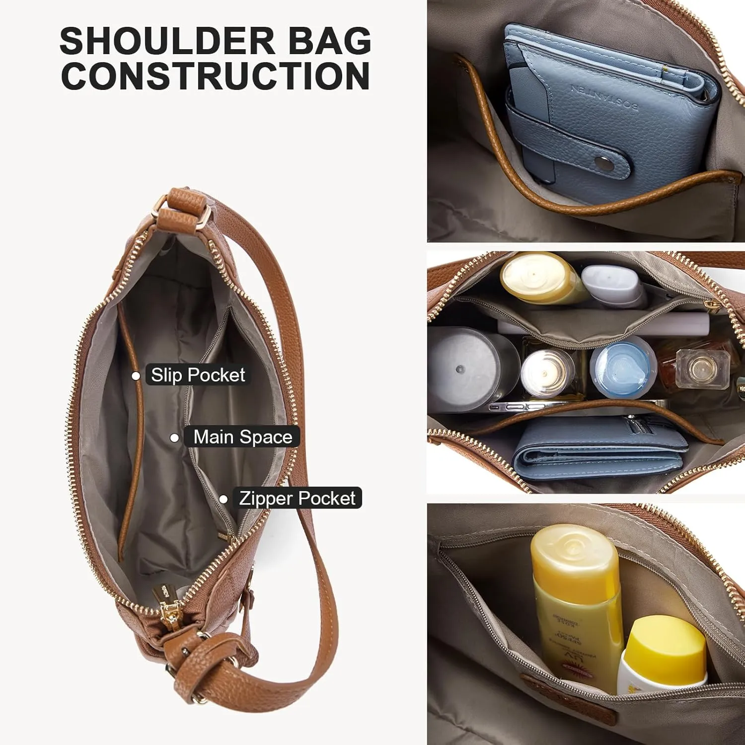 BOSTANTEN Small Purses for Women Trendy Cresent Shoulder Bag Hobo Handbags