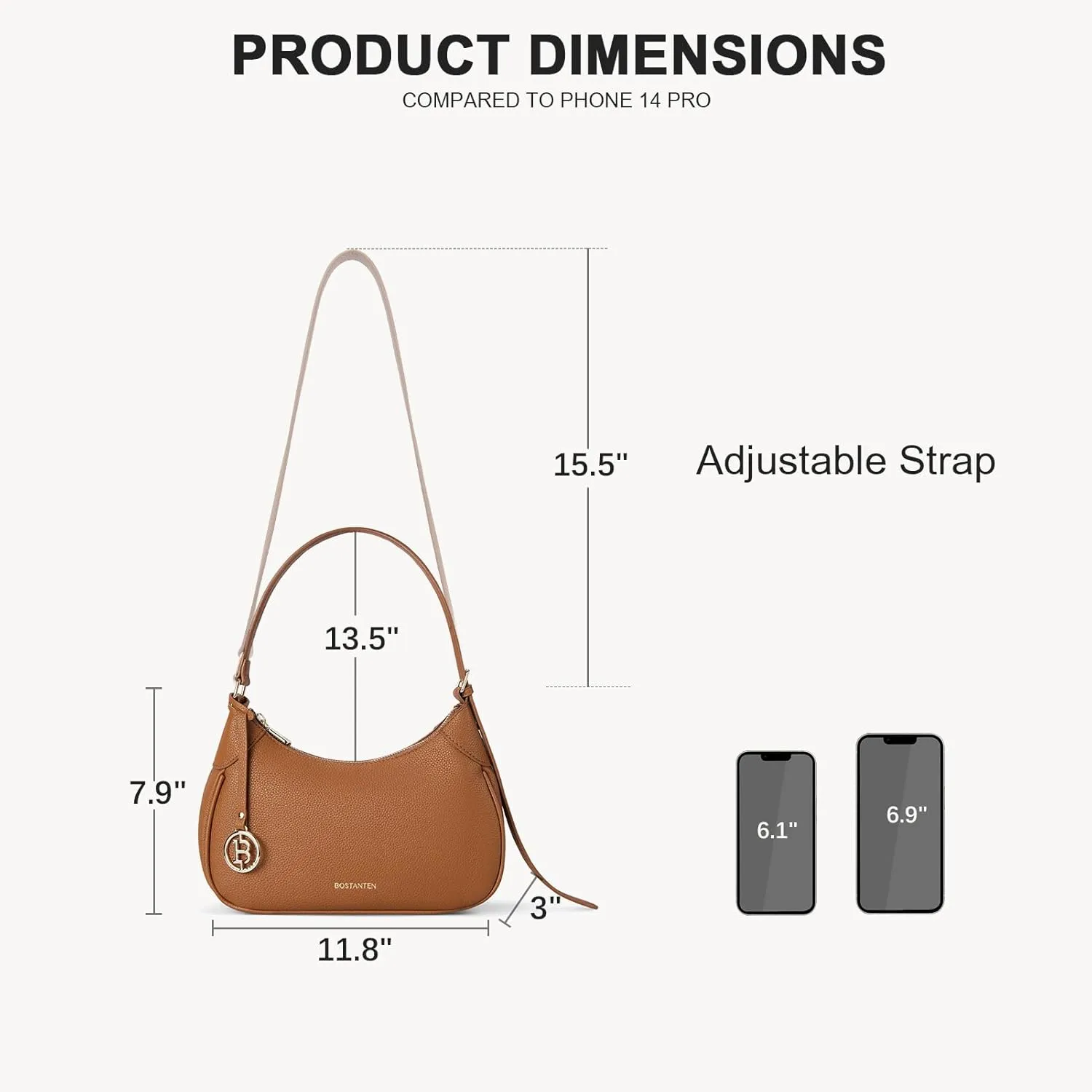 BOSTANTEN Small Purses for Women Trendy Cresent Shoulder Bag Hobo Handbags