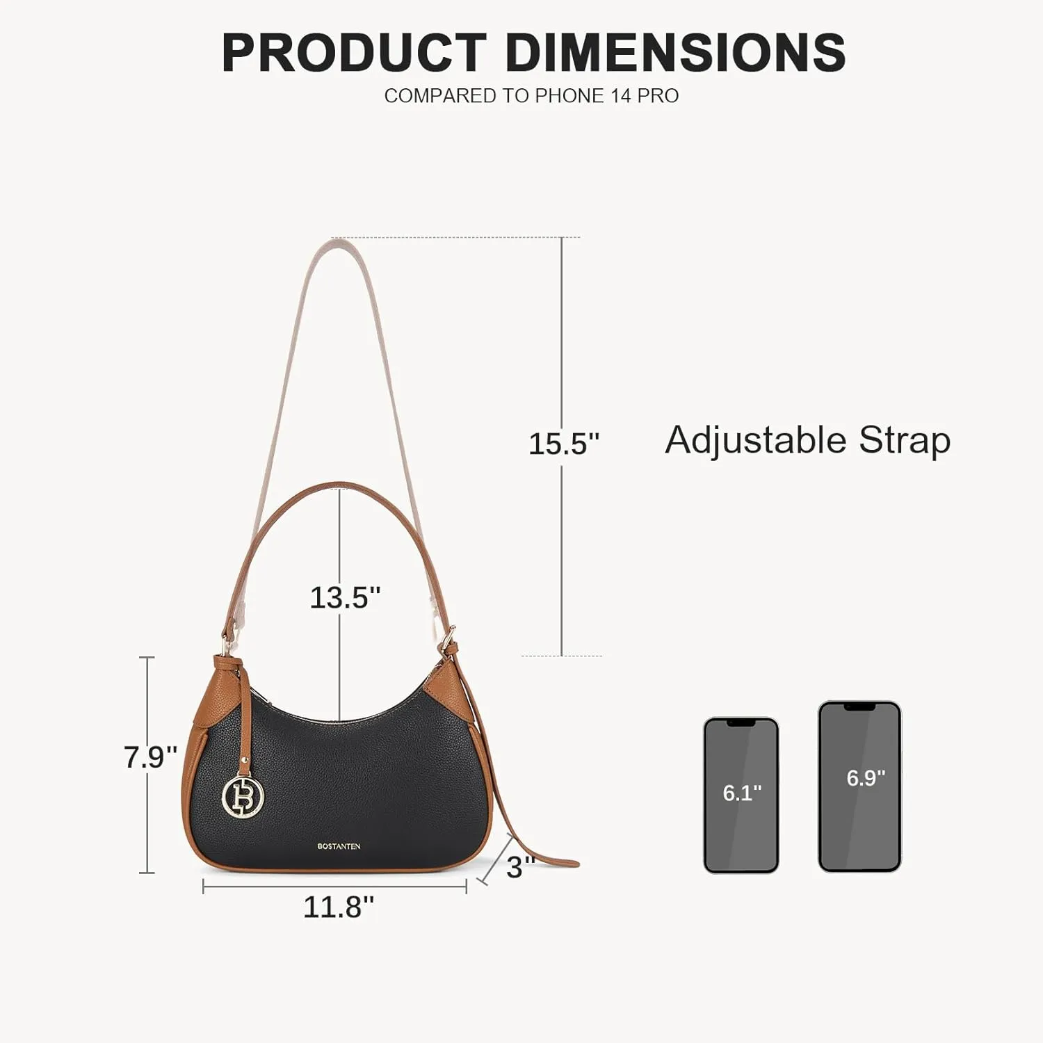 BOSTANTEN Small Purses for Women Trendy Cresent Shoulder Bag Hobo Handbags