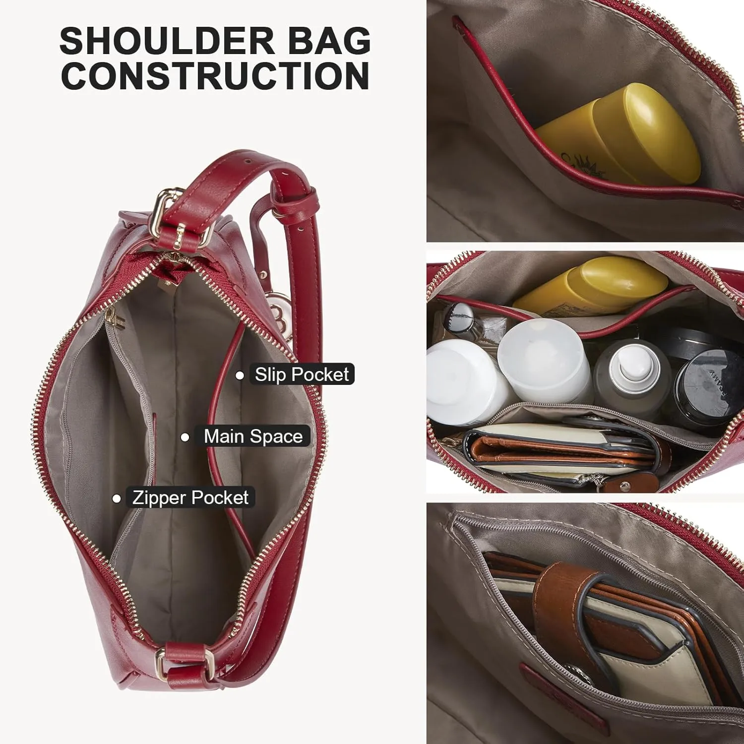 BOSTANTEN Small Purses for Women Trendy Cresent Shoulder Bag Hobo Handbags