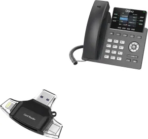 BoxWave Smart Gadget Compatible with Ooma 2613 IP Phone - AllReader SD Card Reader, microSD Card Reader SD Compact USB - Jet Black