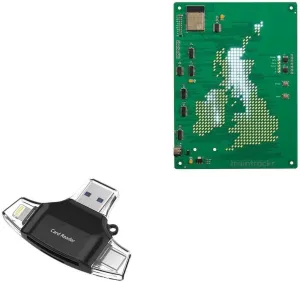 BoxWave Smart Gadget Compatible with Traintrackr UK and Ireland Map Trackr - AllReader SD Card Reader, microSD Card Reader SD Compact USB - Jet Black